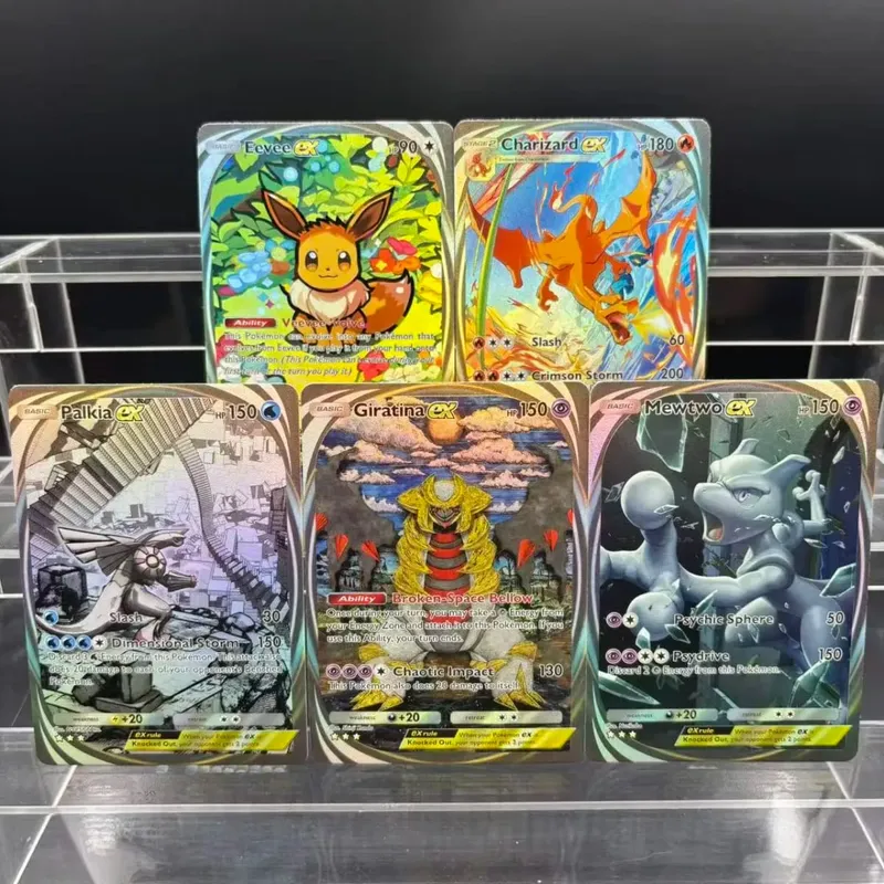 5pcs DIY POCKET Collection Cards Mewtwo Leafeon ex Self Made Single Card Classic Game Anime Card Gift Toy — image 10