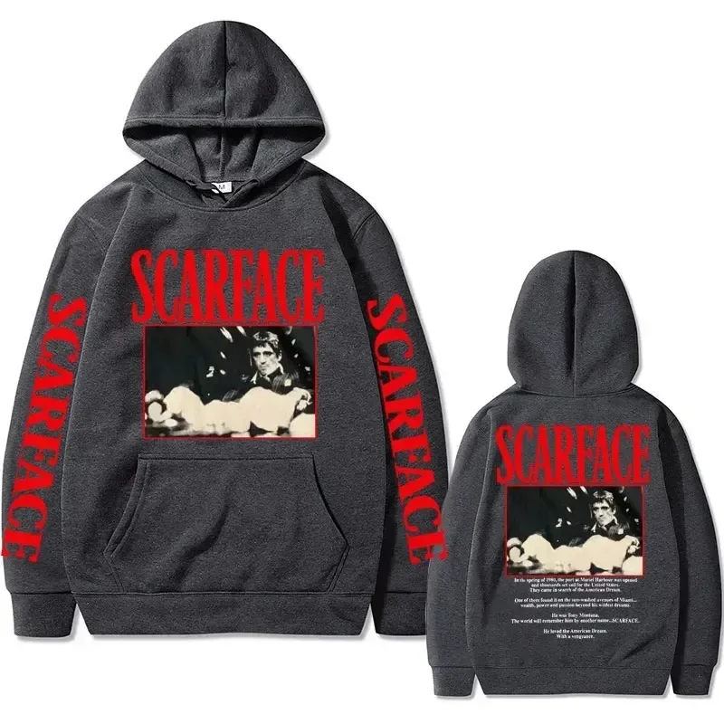 Vintage 90s Movie Scarface Tony Montana Hoodie Men Casual Vintage Pullover Man Hip Hop Hoodies Mens Fashion Oversized Sweatshirt — image 6
