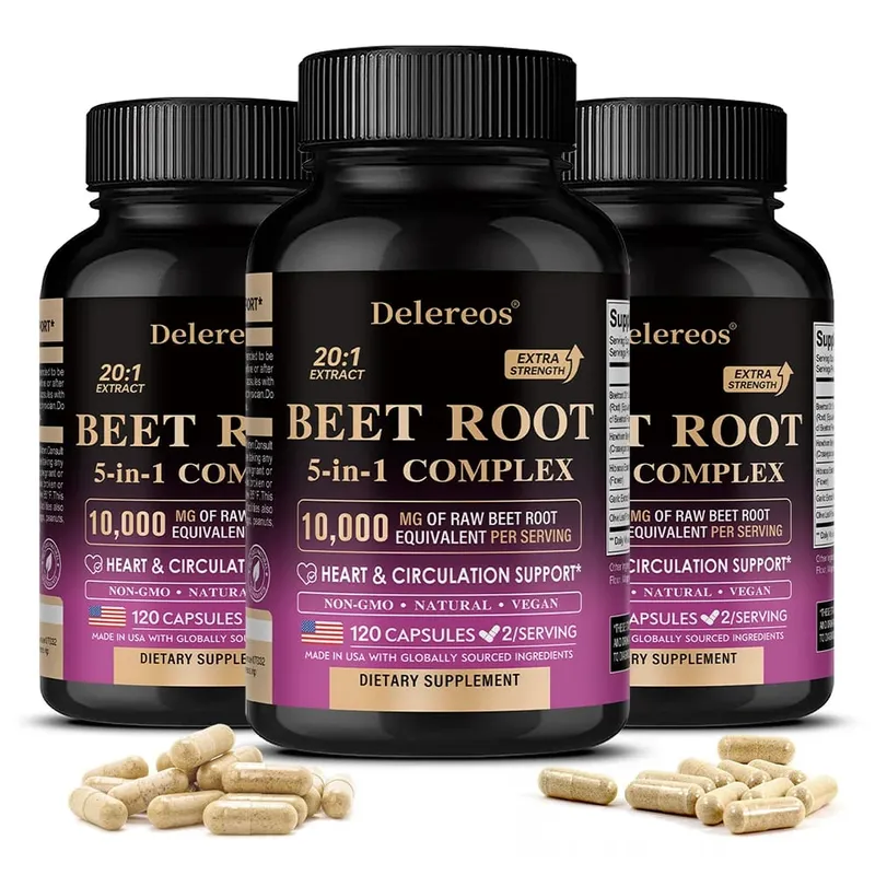 Organic Beetroot Extract Capsules 500mg Supports Blood Circulation & Heart Wellness Blood Flow Improves Immunity — image 8