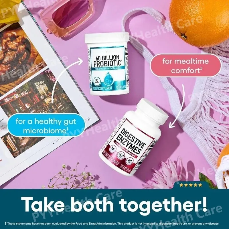 Probiotic Capsules Multi-Strain Probiotic with Organic Prebiotics Daily Digestive Health Supplement — image 5