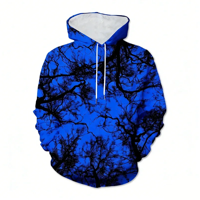 Multi Color 3d Printed Tree Hoodies Men Clothes Plants Pattern Sweatshirts Tops Outdoor Street Long Sleeve Pullover Hoodie