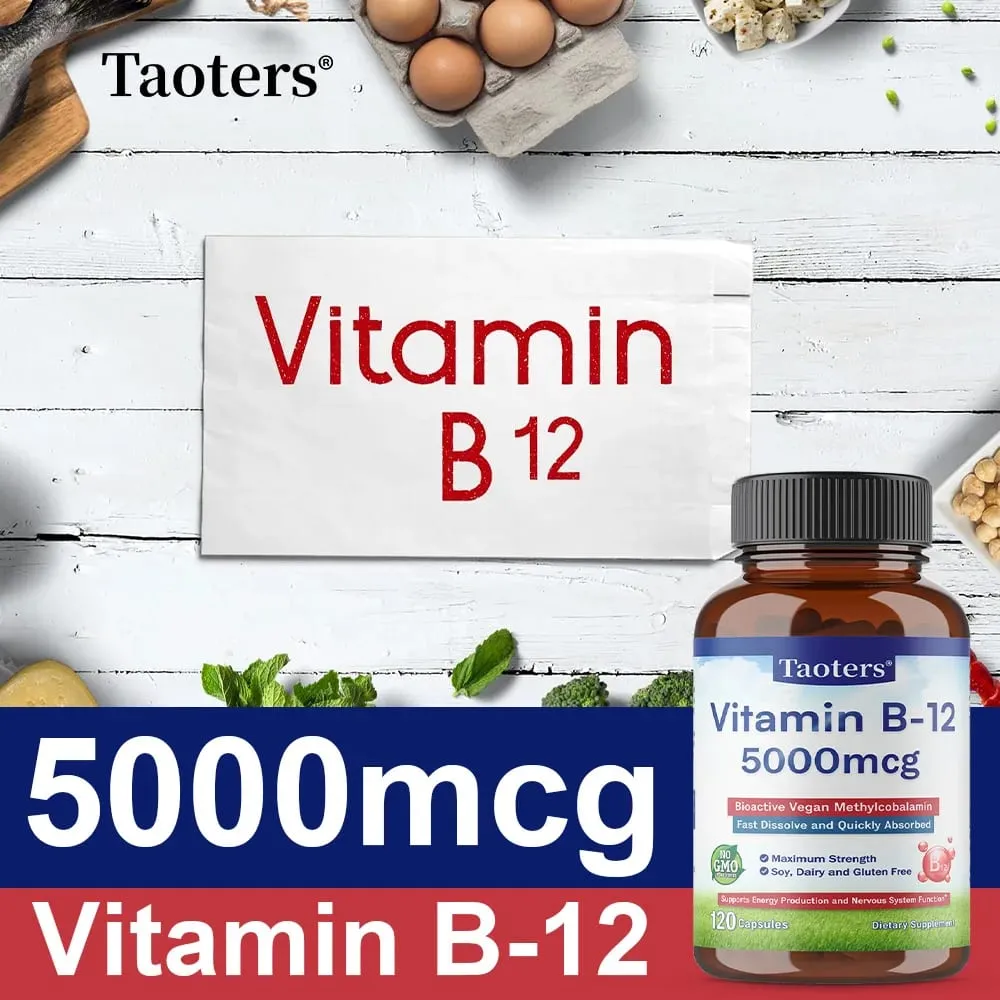 Vitamin B12 Capsules 5000 Mcg Bioactive Vegan Methylcobalamin Supports Energy Production and Nervous System Function — image 2