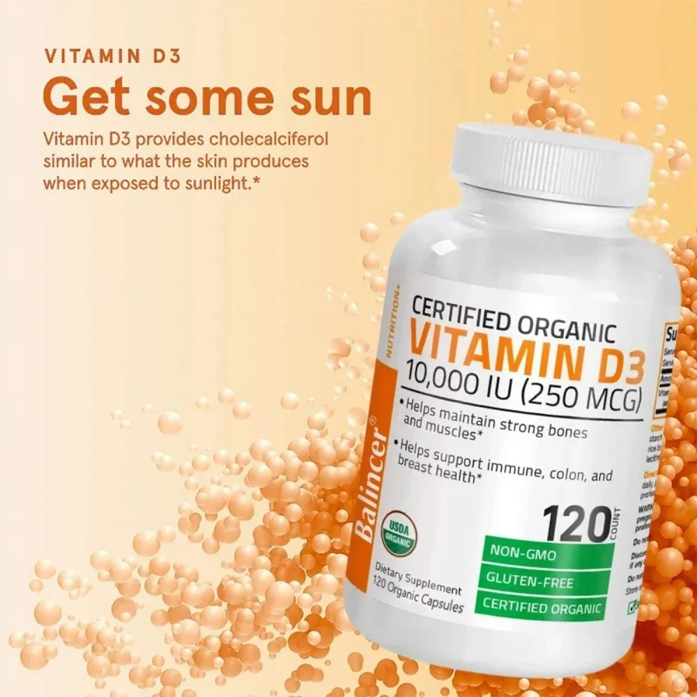 Vitamin D3 - Promotes Healthy Muscle Function and Immune Support Strong Bones and Nervous System Health 120 Capsules — image 7