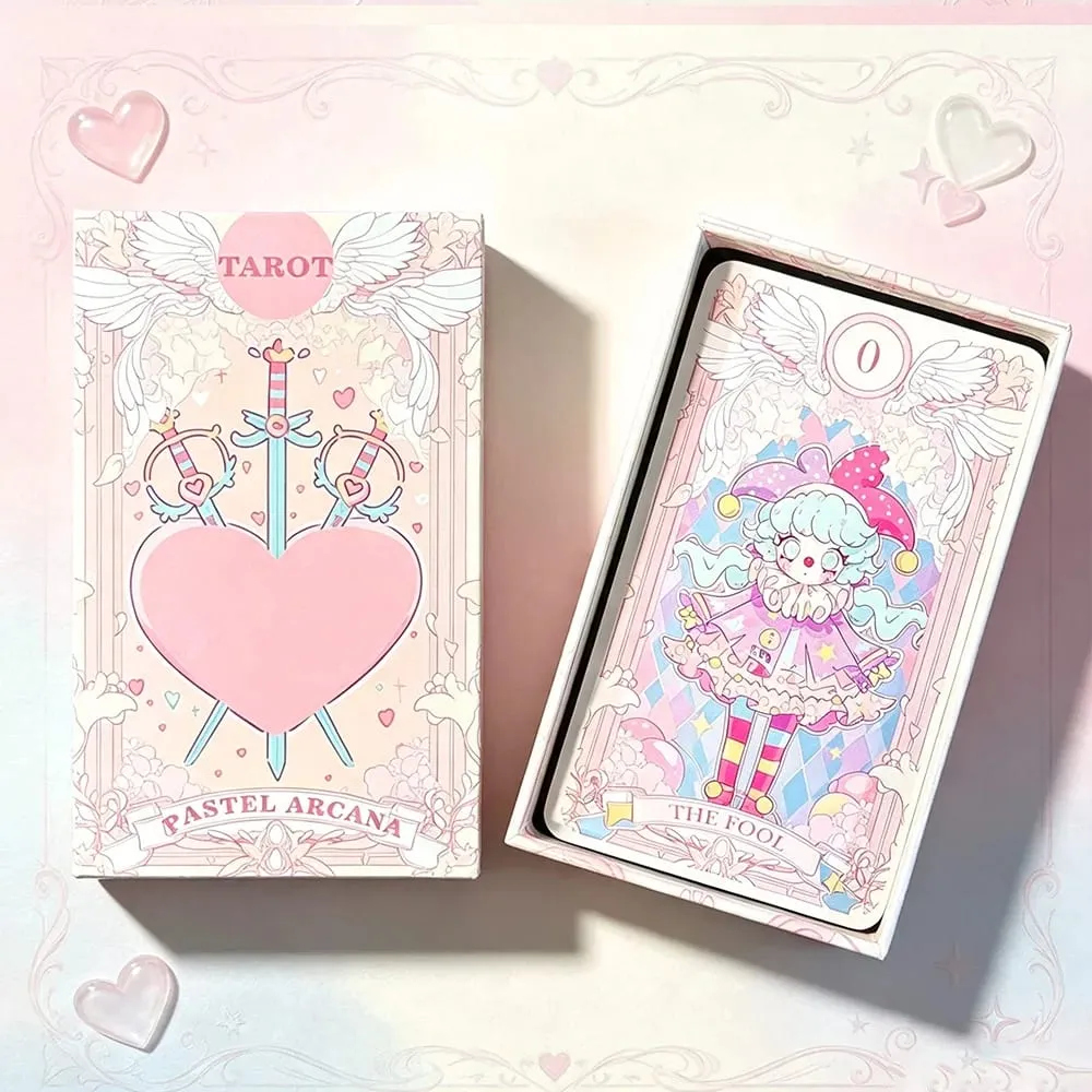 Kawaii Pink Large‑sized 78PCS Tarot Deck with Guidebook - Cute Anime Illustration for Fate Divination Future Telling Table Game — image 3