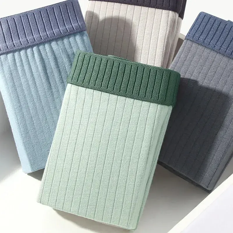 1/4 PCS Men's Underwear Men's Pure Cotton Four Corner Shorts All Cotton Antibacterial Crotch Teenage Boy Flat Angle Underwear