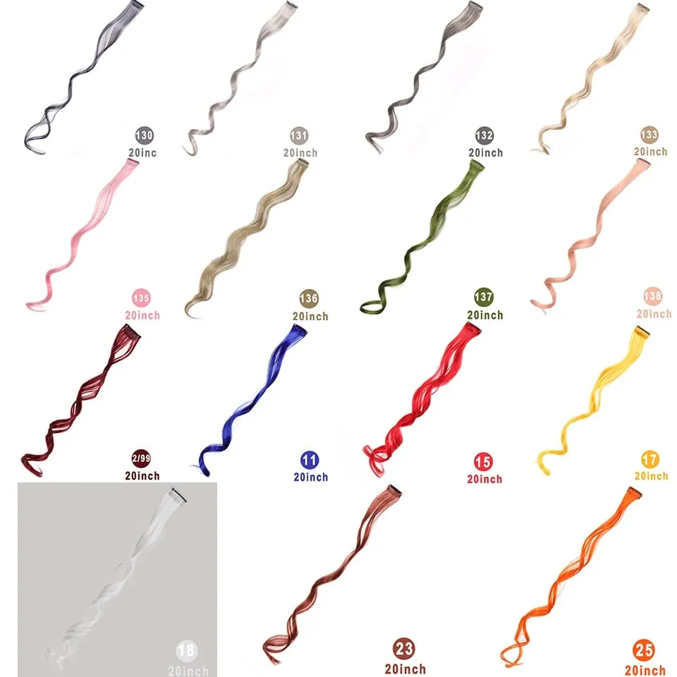 22 Inch Wavy Clip In Hair Extensions Double Weft BB Clip Synthetic Hair No Tangle No Shedding for Women Daily Party Cosplay — image 5