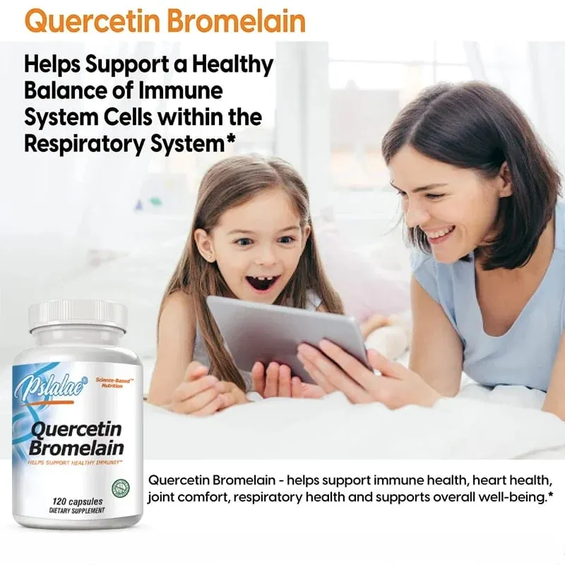 Quercetin Bromelain Immune Support Heart Joint & Respiratory Health Non-GMO Vegan Capsules — image 4