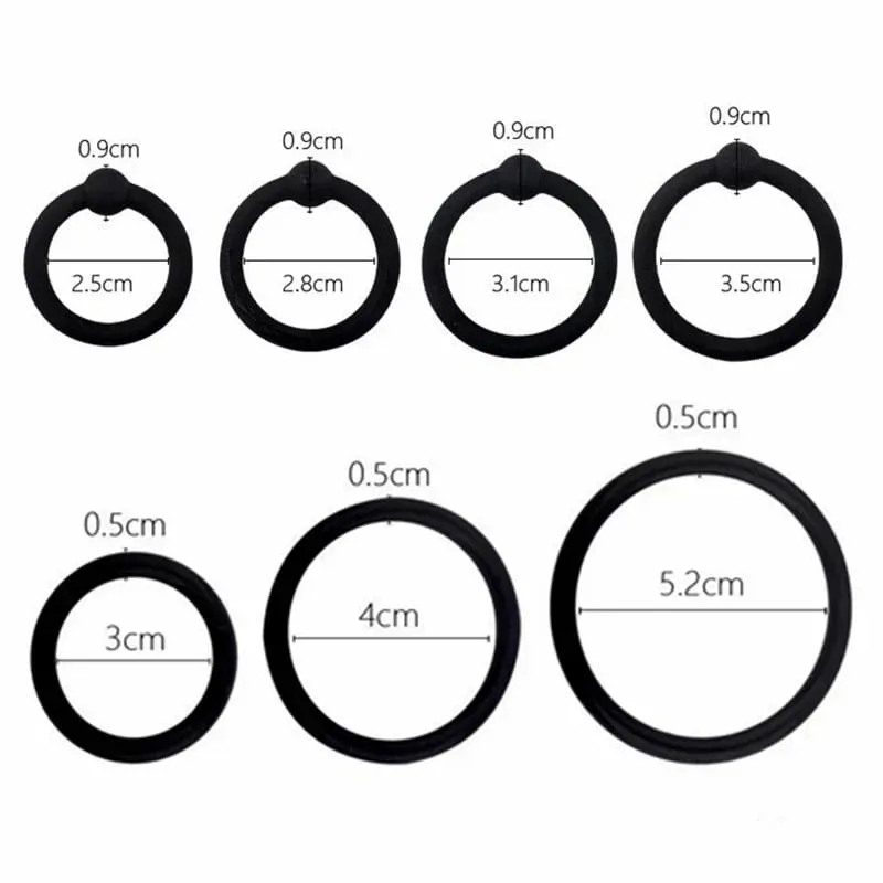 cheap 3/4/6/7/8 pcs Penis Rings Cock Rings Silicone Beaded Time Lasting Erection Sex Toys for Men Adult sex Games — image 2