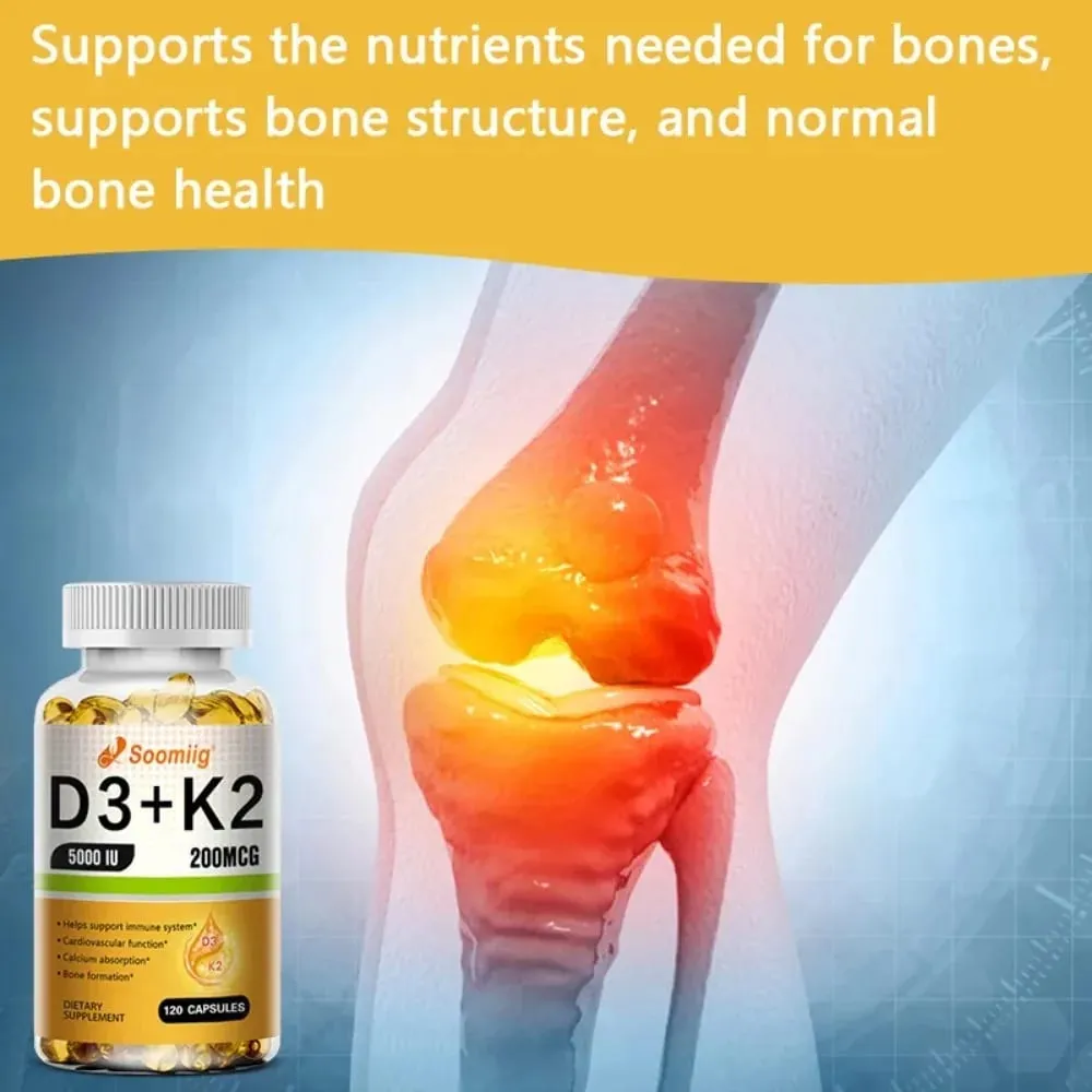 Vitamin D3 K2 - Vitamin D3 5000 Iu & K2 As MK-7 200 Mcg - with Magnesium Zinc Immune & Mood Support for Bone & Teeth Health — image 5