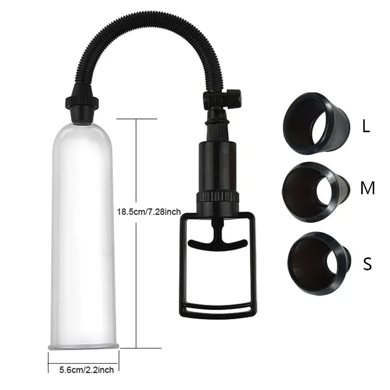 Manual Penis Extender Pump Sex Toys Dick Stimulate Extender Masturbator Male Vacuum Pump Penis Enlarger Big Dick Lasting Trainer