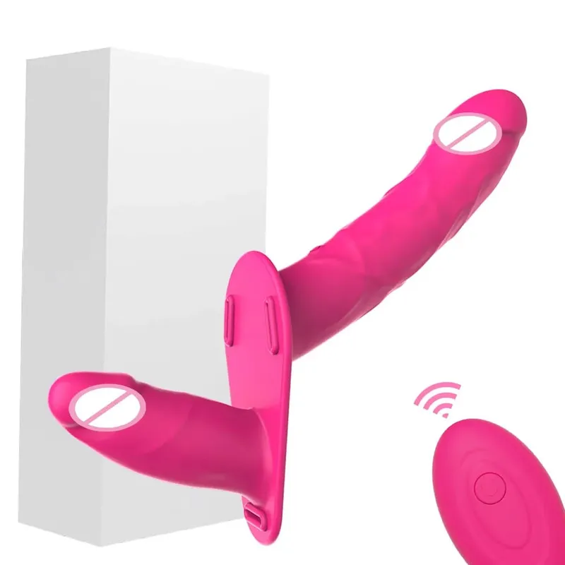 Wearable Double Vibrators Penetration G-Spot Strap On Dildo Panties for Lesbian Vagina Massager Couples Sex Toys Adult Products