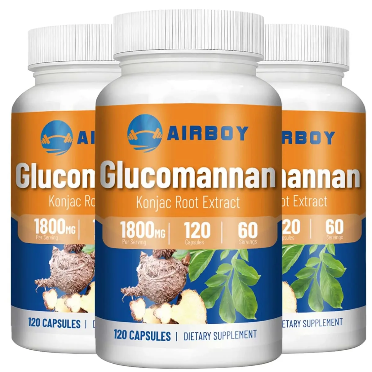 Glucomannan 1800mg - Promotes Energy Production Increases Satiety Appetite Suppressant Supplement — image 1