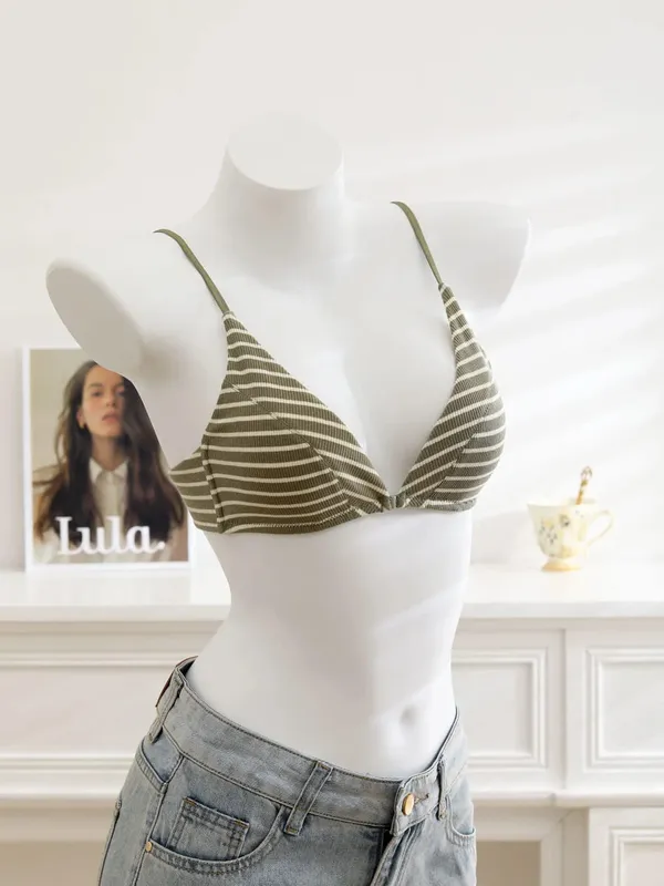 Women Front Closure Bra Set Summer Thin Light Cotton French Triangle Cup Backless Beauty Back Lingerie Suit For Small Chest S-XL — image 10
