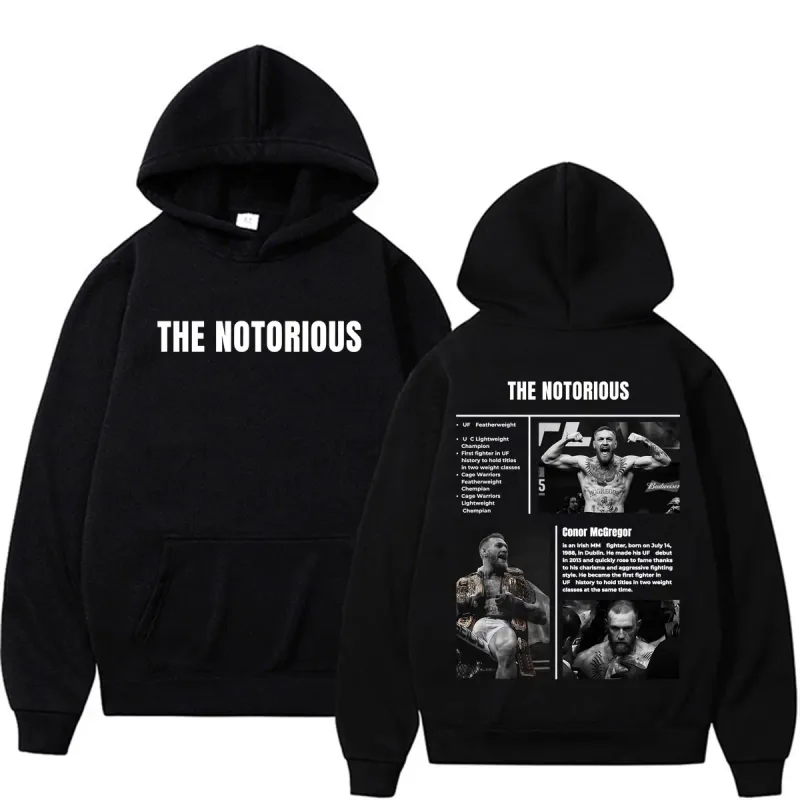 Limited The Notorious Conor McGregor Sweatshirts Men Women Violence Aesthetic Gothic Hoodies Autumn/Winter Long Sleeve Pullovers