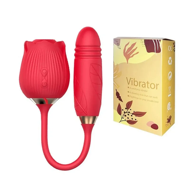Powerful Rose Sucking Thrusting Vibrator Clitoral Nipple Stimulator G-Spot Massager Rechargeable Waterproof Sex Toy for Women
