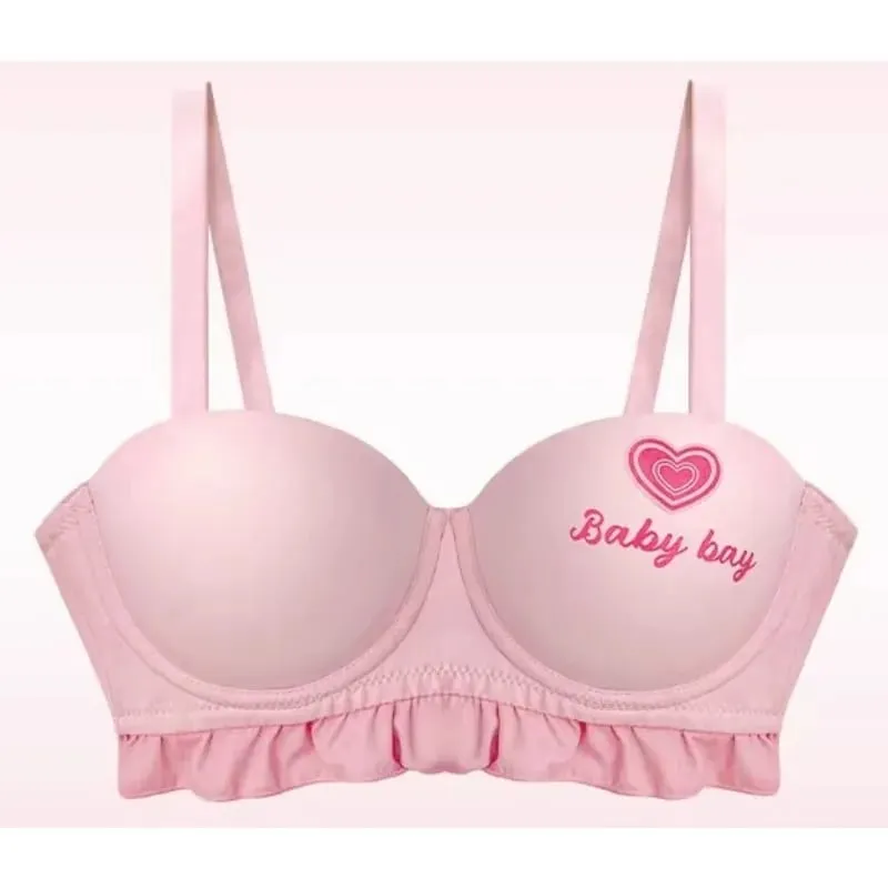 Blue Heart Seamless Wireless Bra Round Half Cup Lingerie for Small Chest Push Up No Underwire Sexy Intimates S-XL — image 4