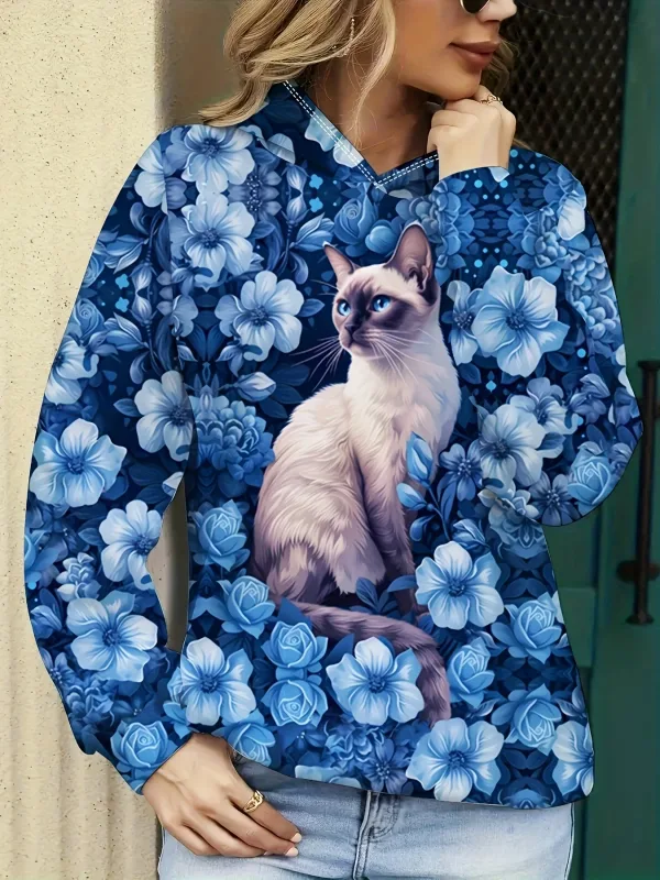 Cute Cat 3D Print Hoodies Men Women Fashion Casual Sweatshirts Autumn Oversized Hoodie Pullovers Tracksuit Women Clothing — image 8