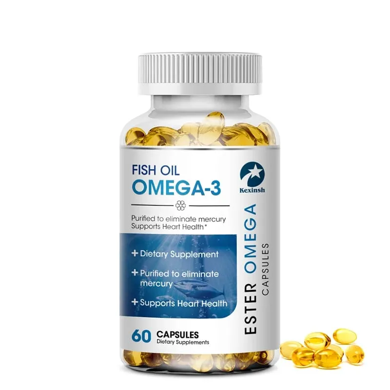 Kexinsh 120 Fischölkapseln 3600 mg Omega-3, reich an DHA EPA, unterstützen die Gesundheit von Haut, Augen, Herz, Gehirn und Immunsystem