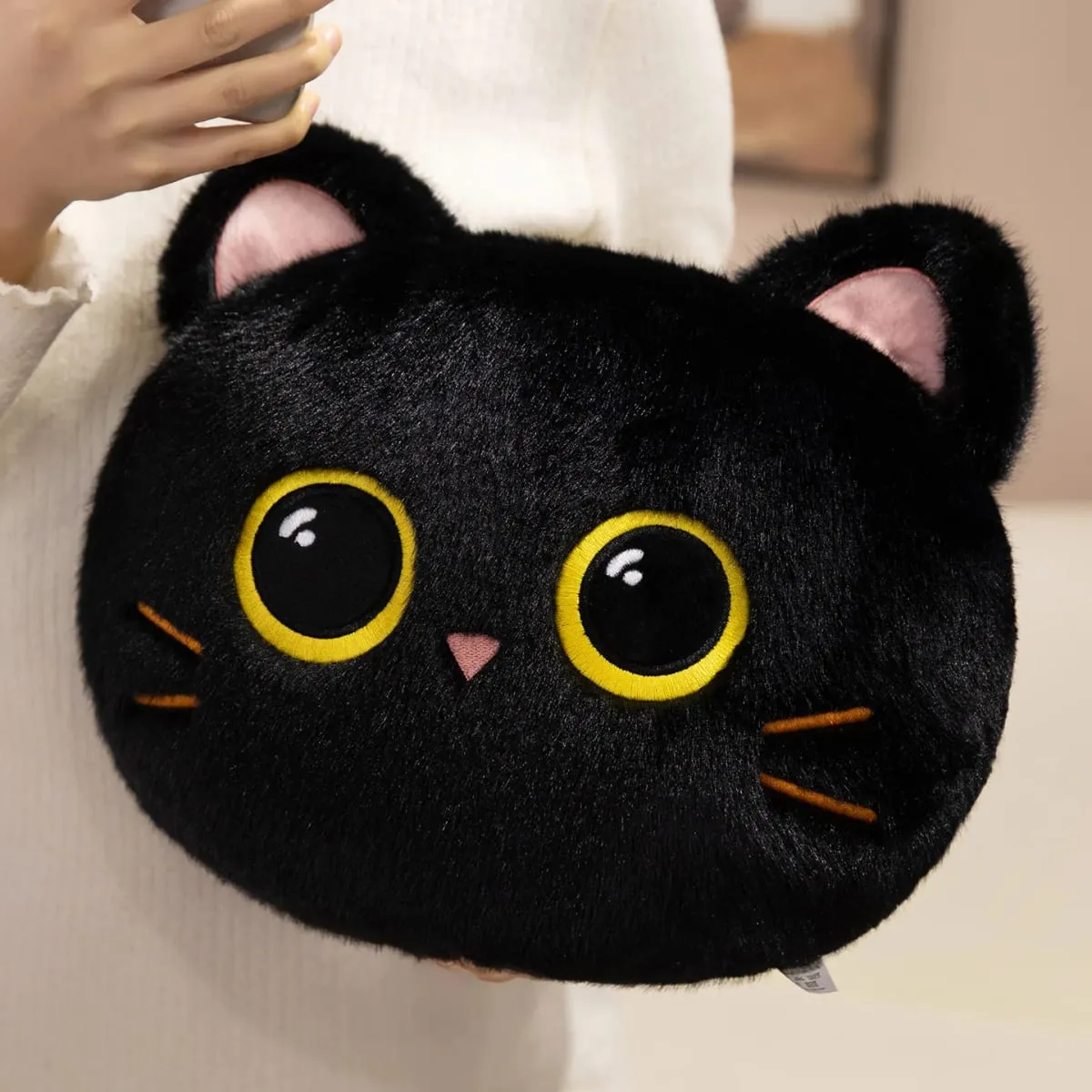 Original plush toy black cat official large doll throw pillow plush toy cute and adorable sofa cushion office throw pillow — image 7