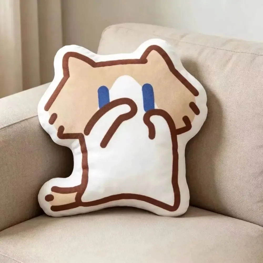 Cute Soft Monthly Salary Cat Plush Sofa Decor Home Ornament Cat Plush Throw Pillow Cartoon Cushion Cat Stuffed Pillow — image 6
