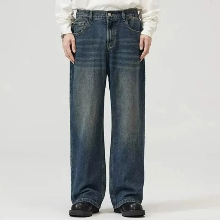 New Fashion Women Men's Wide Leg Jeans Loose Fit Straight Leg Trousers High Quality Vintage Denim Pants for Streetwear Y2k — image 9