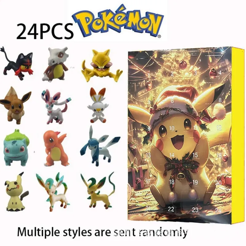 24 ΤΕΜ/Σετ Pokemon Christmas Advent Calendar Cute Pikachu Charizard PVC Μικρή φιγούρα anime Κουτί έκπληξη Δώρο γενεθλίων απόκριες — image 8