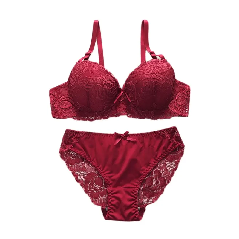 French Style Women Lingerie Set Ultra‑Thin Lace Bra Big Bust Minimizer Anti Sagging Breathable Ladies Underwear Set — image 10