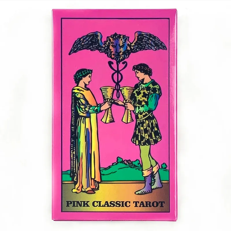 Pink Classic Tarot Deck Board Game Popular Divination Oracle Card Game Psychology Fortune Telling Cards for Tarot Beginners