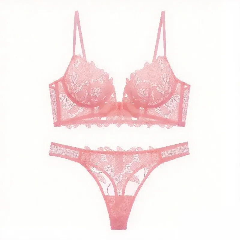 Women Lace Lingerie Set Elegant Sexy Bra Set See Through Underwear Ventilate Ladies Bra and Panty Set — image 18