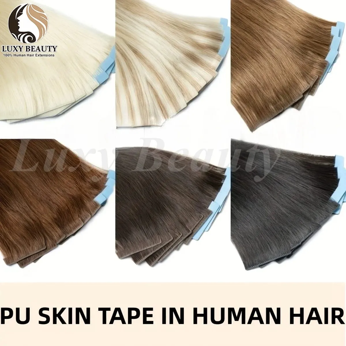 Invisible Tape In Hair Extensions Human Hair Double Side Injected PU Tape Hair Extensions Black Brown Blonde Tape Ins Hair 10pcs — image 6
