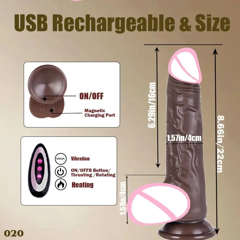9 Vibration Modes 3 Stretching And 3 Shaking Modes Dildo Electric Female Sex Toy Silicone Dildo Telescopic Vibration Heating 18+ — image 14