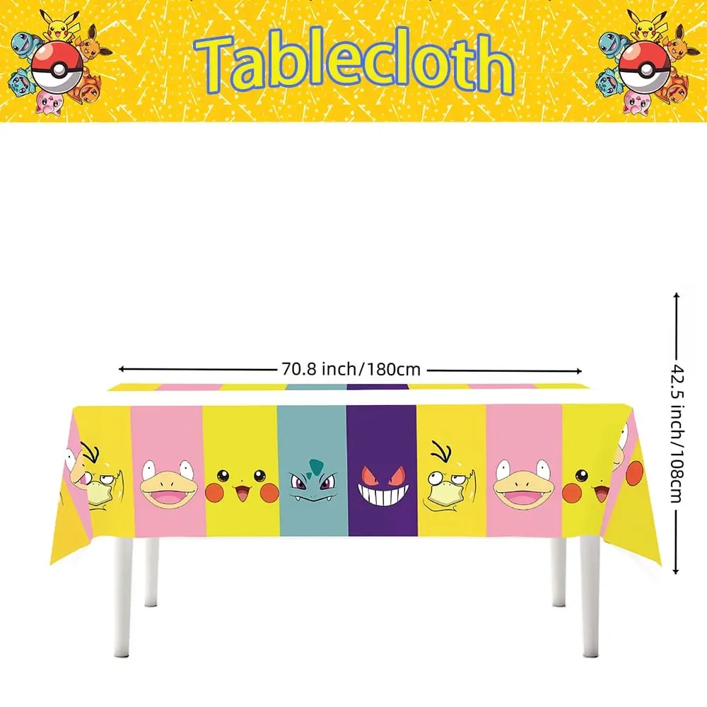 Nappe Pokemon jetable, décoration d'anniversaire, couverture de table Pikachu, cadeaux d'anniversaire pour enfants, fournitures de réception-cadeau pour bébé, 1/10 pièces — image 5