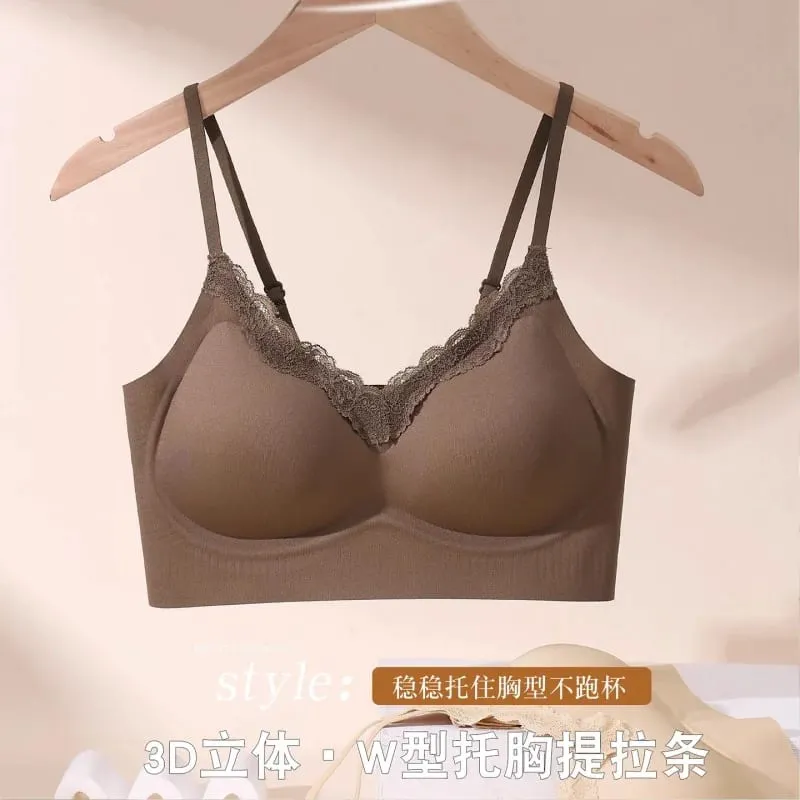Women's lingerie for small busts enhancing and enlarging the appearance of flat chest thickened seamless design gathering sid — image 4