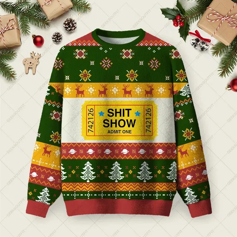 3D Print Gingerbread Man Graphic Sweatshirts Funny Santa Claus Ugly Christmas Sweater Unisex Xmas 2026 Pullover Casual Clothing — image 10