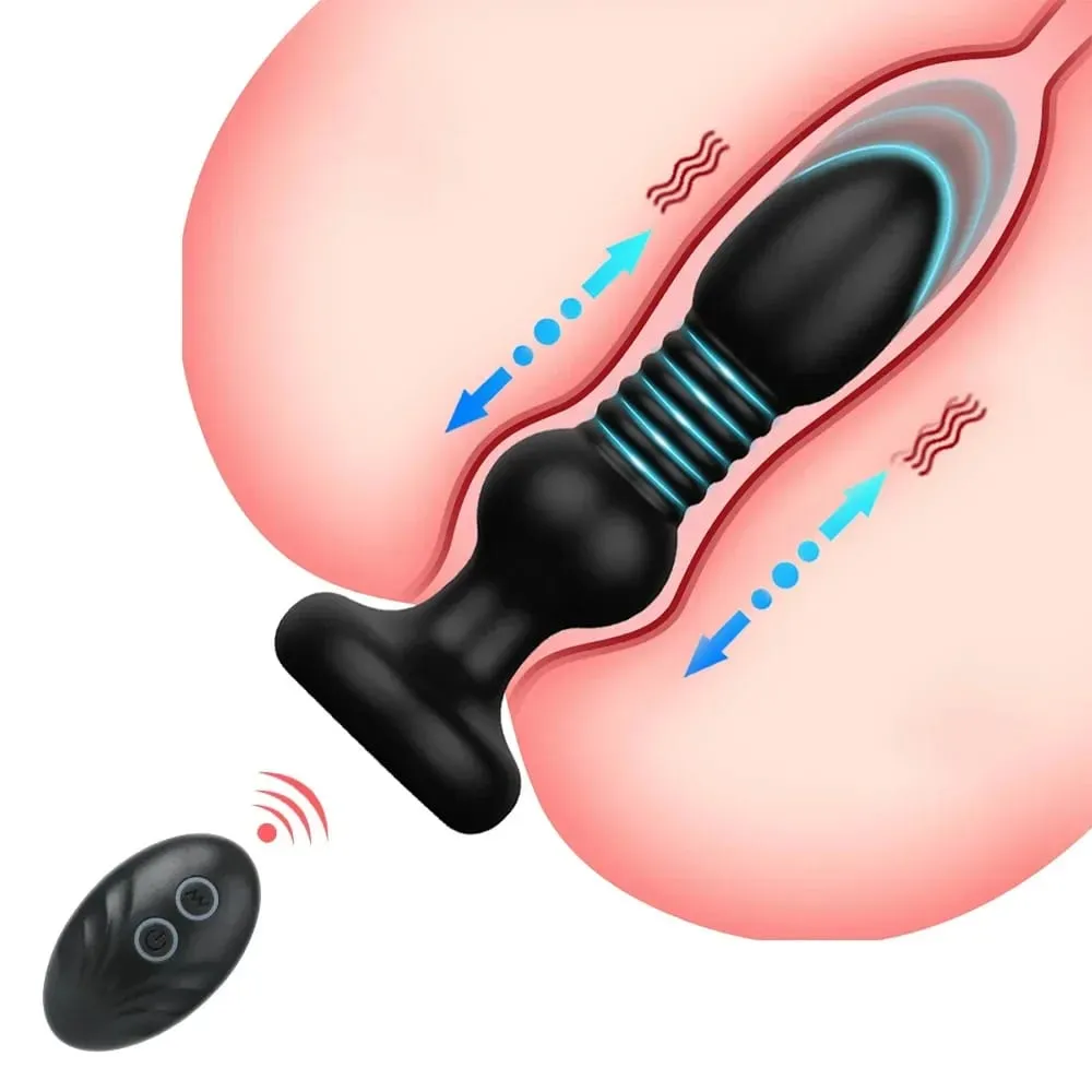 Telescopic Vibrating Butt Plug Anal Vibrator Wireless Remote Sex Toys for Women Ass Anal Dildo Prostate Massager Men and Female — image 2