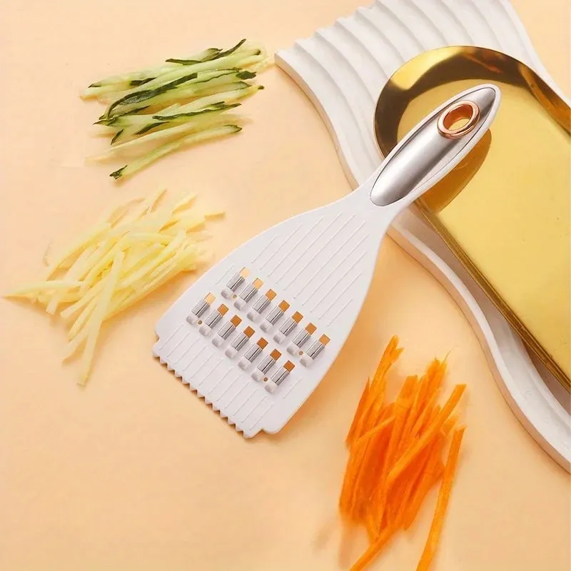 Multi-Functional Vegetable Slicer & Sharpener - Manual Food Cutter for Potatoes Carrots Fruits - Durable Plastic Kitchen Gadget