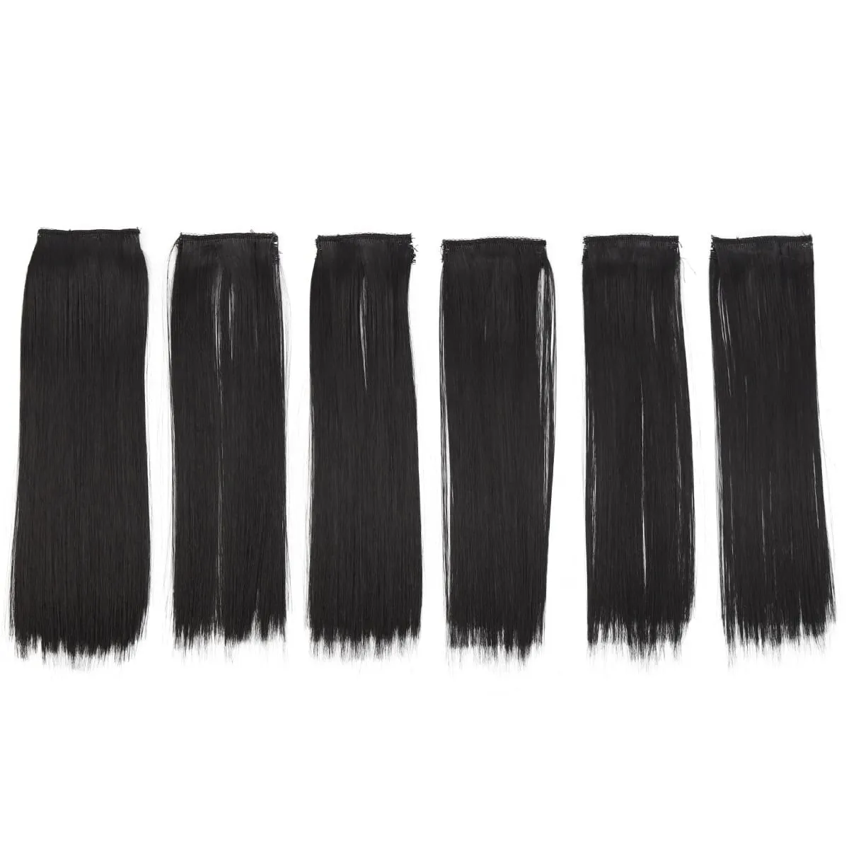 6PCS 6 Clips In Synthetic Hair Extensions Medium Short Straight Clip In Highlights Hairpiece For Women Daily Use — image 8
