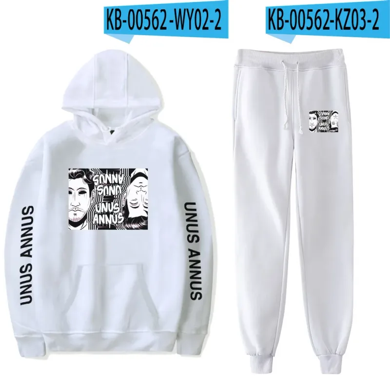 Popular Comfortable Unus Annus Print Sweatshirt Sweatpants Suit Hoodies+ Trousers Suit Boys/Girls 2 Piece Set Clothes — image 34