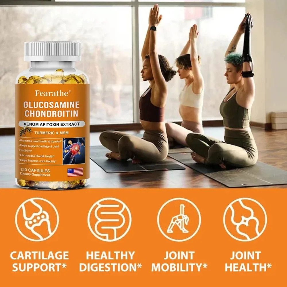 Glucosamine Chondroitin Bee Venom Turmeric & MSM - Bones Joint Antioxidant Digestive Support Non-GMO — image 4