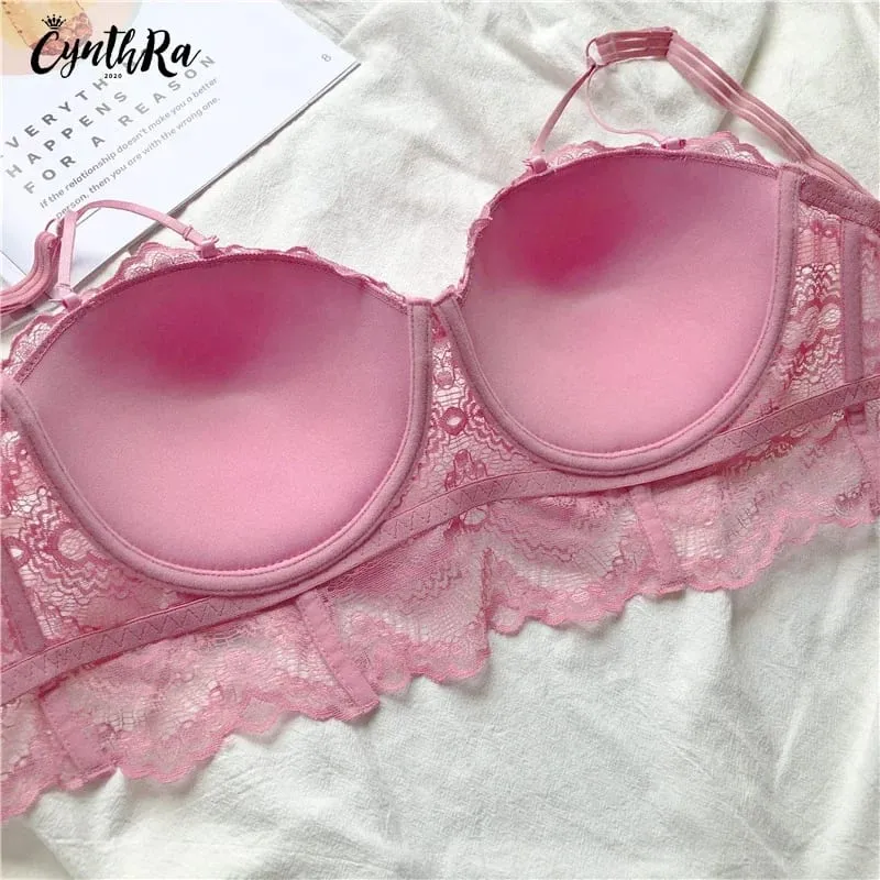 Plus Size Push Up Bra Set Sexy Lace Underwear Adjustable Comfort Thin Soft Breathable Lingerie For Women — image 5