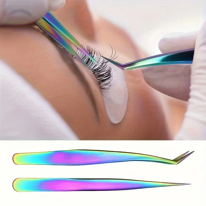 3 Pcs Set Stainless Steel Eyelash Tweezers Set Multi-Functional Makeup Tool Eyelash Tweezer Hair Removal Tweezer Pointed Tweezer — image 5