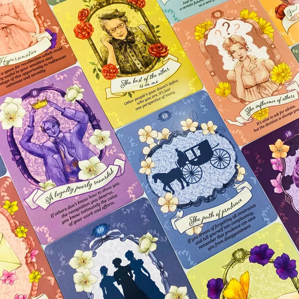New Jane Austen Oracle Cards 40pcs Vibrant Illustrations Oracle Deck Unique Mystic Designs Perfect For Divination & Gift Giving — image 5