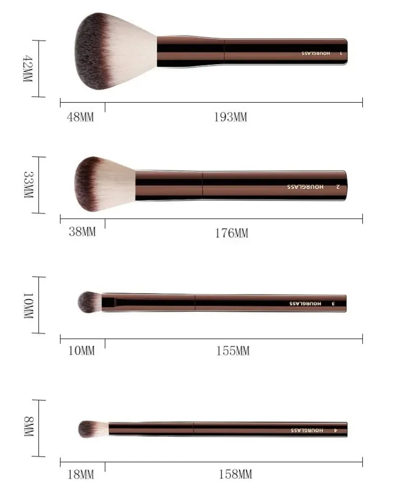 Clessidra Set completo di pennelli per trucco di lusso da 23 pezzi, morbidi capelli sintetici, manico in metallo, set completo di pennelli cosmetici, custodia gratuita