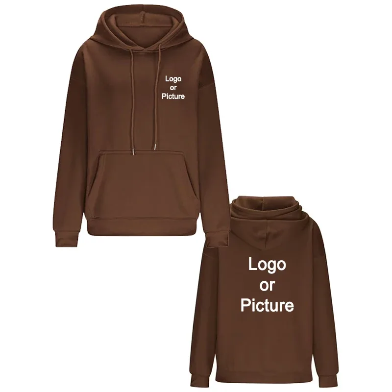 Reka bentuk DIY Oversize Hoodies Fesyen Wanita Disesuaikan Cetak Longgar Lengan Panjang Bahu Drop Cuff Sweathsirts Pullovers Sudadera
