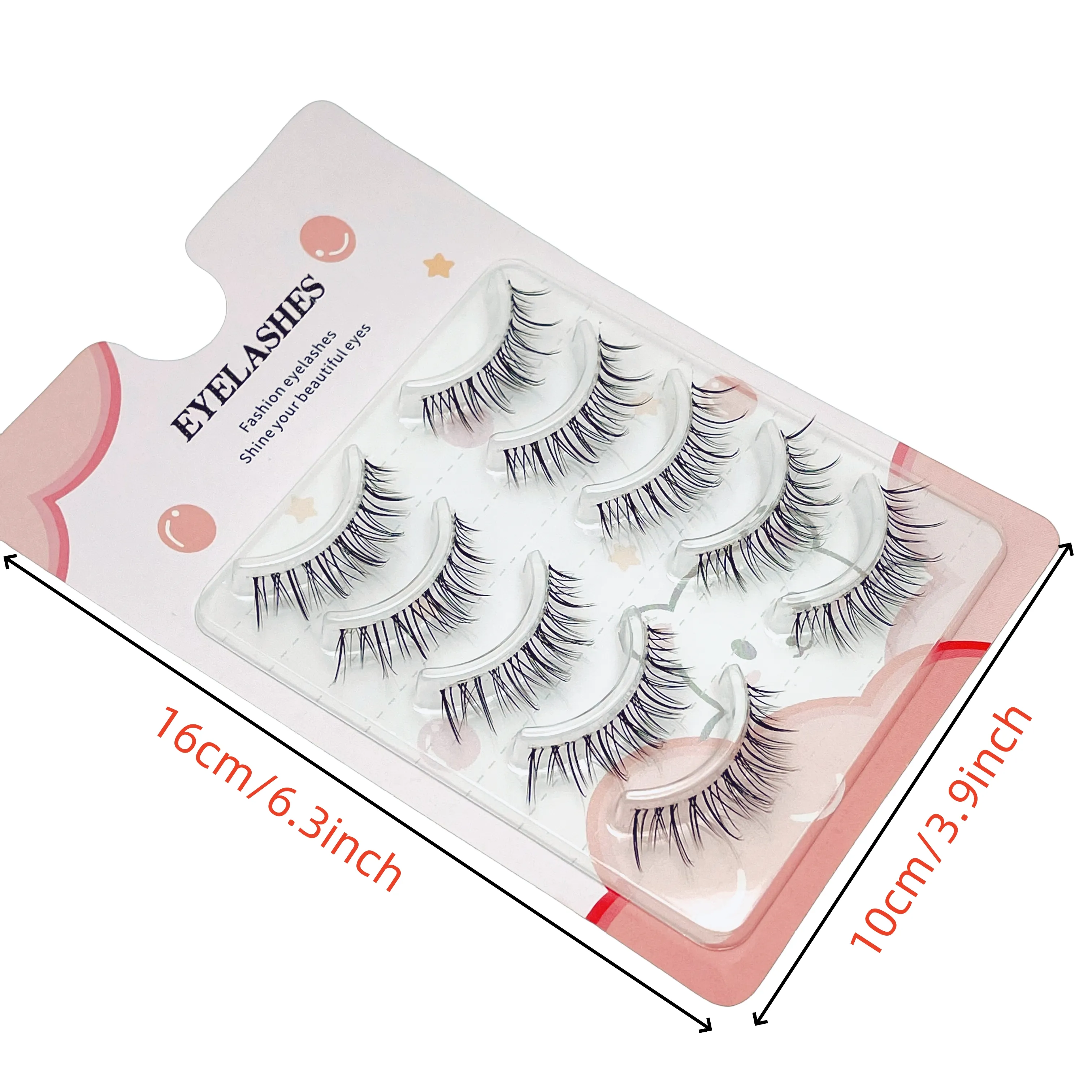5 pares de extensiones de pestañas onduladas de tallo transparente: reutilizables, fáciles de aplicar, aspecto natural que mejora la apariencia de los ojos. — image 2