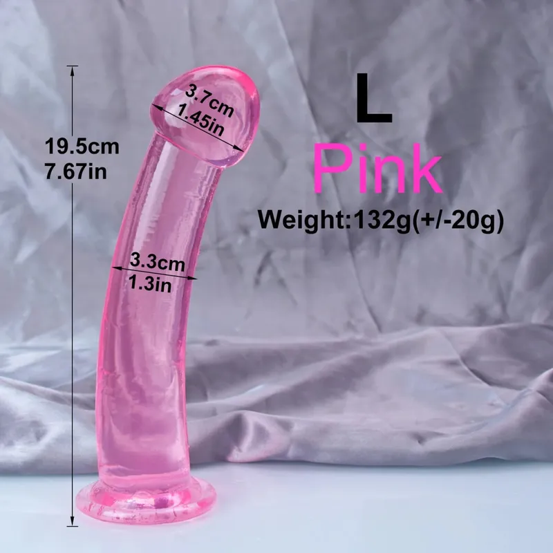 Cheap TPE Transparent Anal Plug Jelly Dildo 4Sizes Suction Cup Cock Vaginal Masturbation Soft Small Penis Women Man Sex Toys