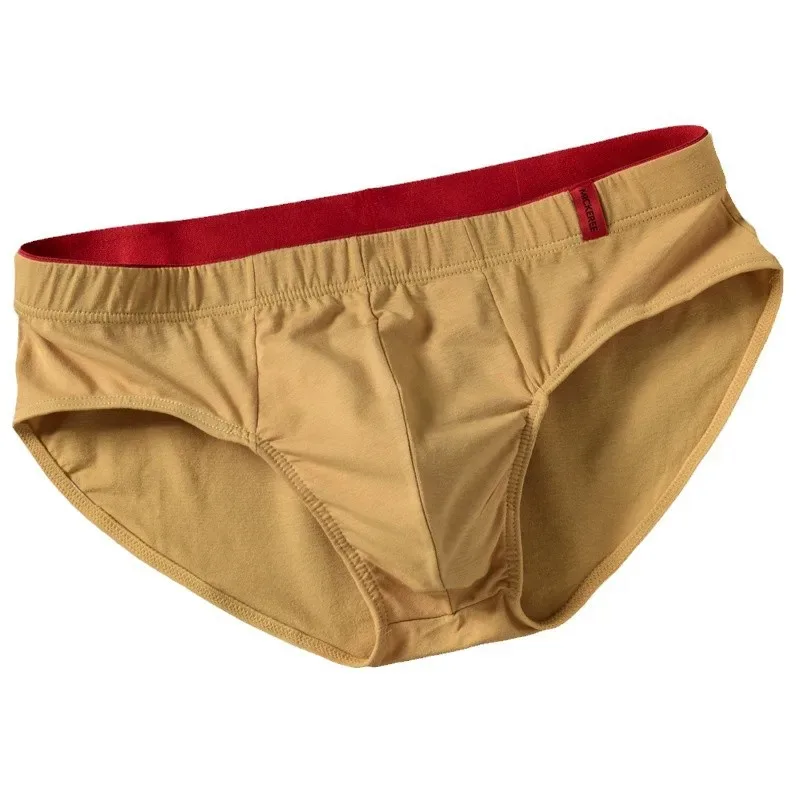 Men Briefs Solid Color Cotton Youth Briefs Waist Comfortable Sexy Explosion Trend Breathable Underwear Sissy Panties — image 5