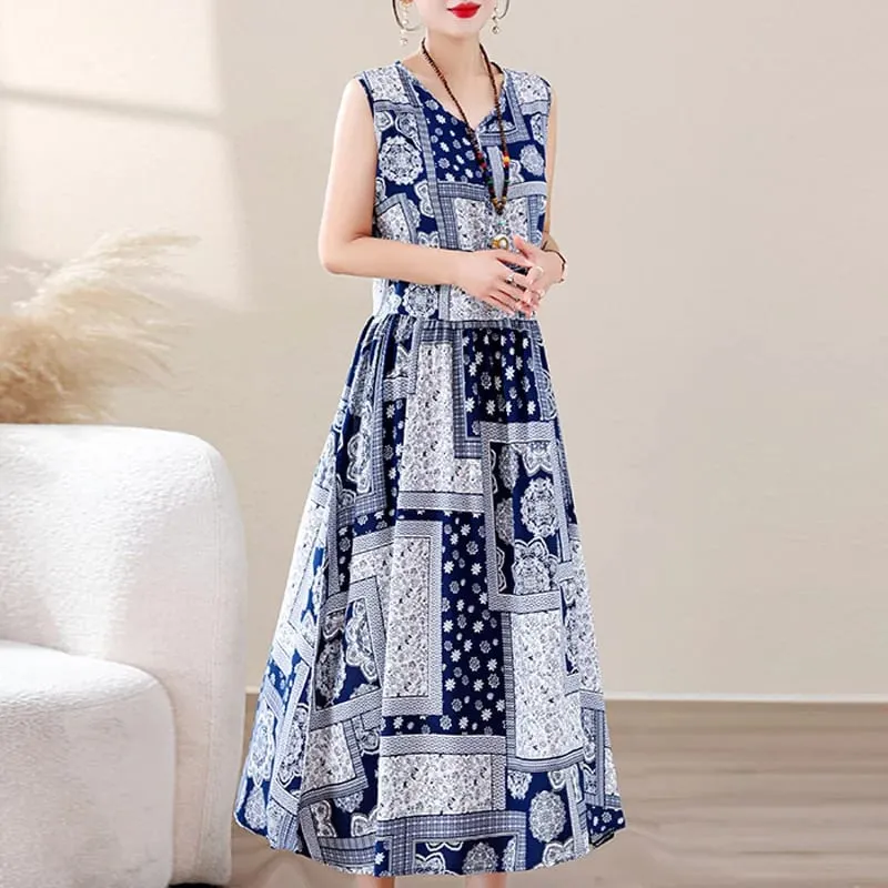 New Fashion 2026 Casual Summer Clothes Dresses For Women Vintage Dress V-neck Fashion Plus Size Women Clothing — image 12