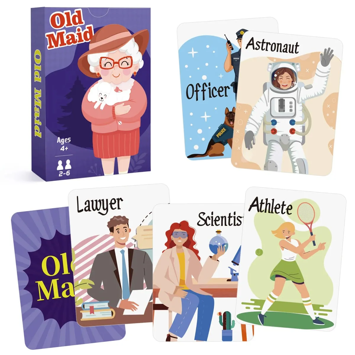 4 in 1 Kids Card Games: Go Fish Old Maid Memory Match Slap Jack; Birthday Gifts for Boys and Girls Ages 4+; Educational Game — image 4