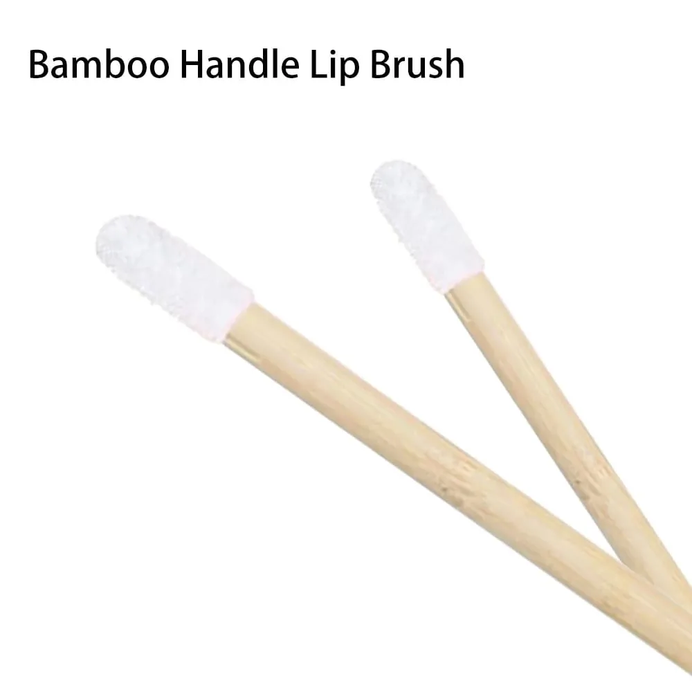50/100pcs Lip Brushes Bamboo Handle Lip Brushes Lipstick Gloss Wands Applicator Makeup Tool For Eyelashes Extension Accessories — image 4